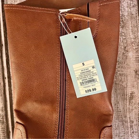 Cat & Jack Tall Riding Boots Big Girls Size 5 Brown NWT - Picture 7 of 8